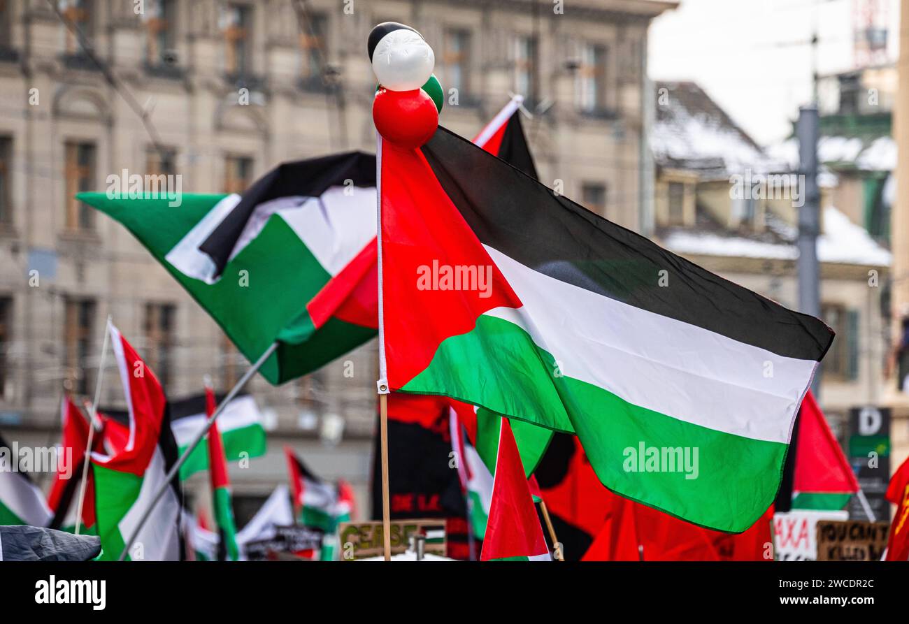 Zweite Nationale Propalästinensische Kundgebung in der Stadt Basel