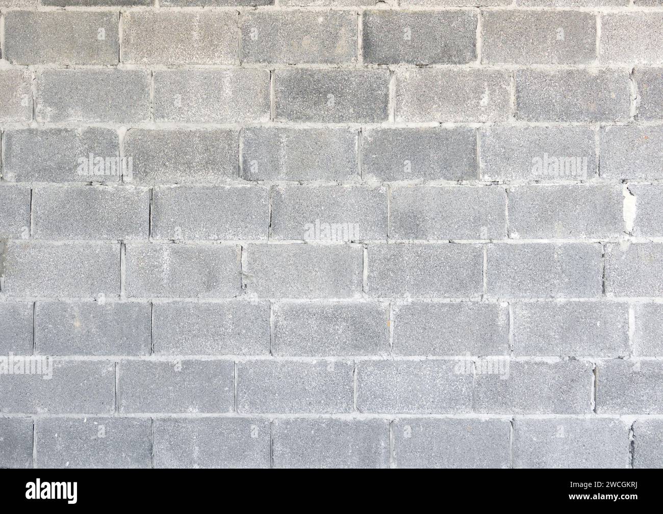 Pared de hormigón con bloque de cemento y yeso en el sitio de construcción Foto de stock