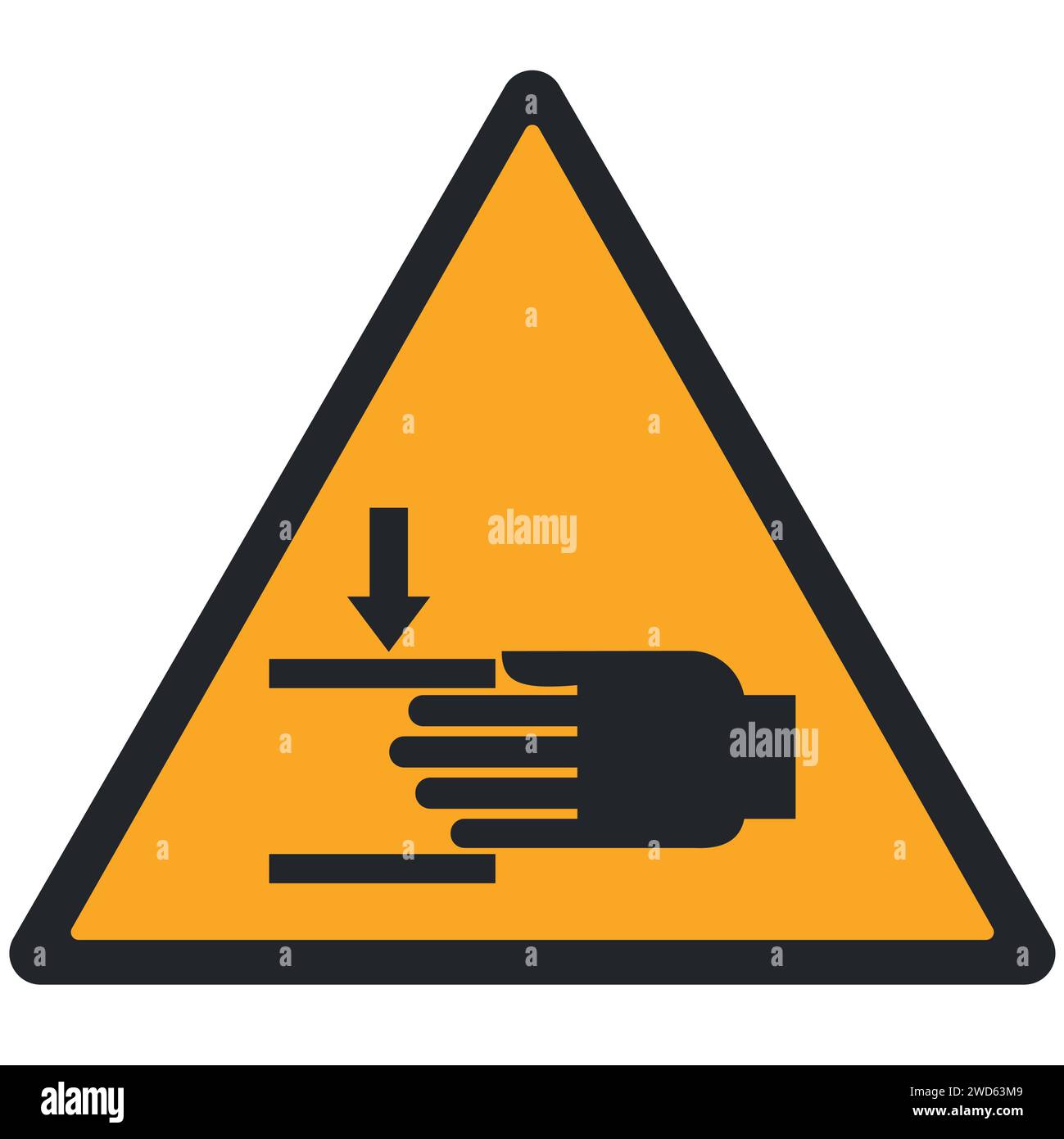 PICTOGRAMA DE ADVERTENCIA, TRITURACIÓN DE MANOS ISO 7010 - W024 Ilustración del Vector