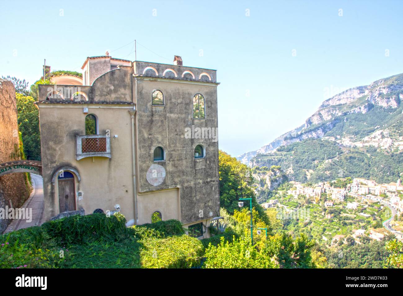 Villa Cimbrone en Ravello en la costa de Amalfi Foto de stock