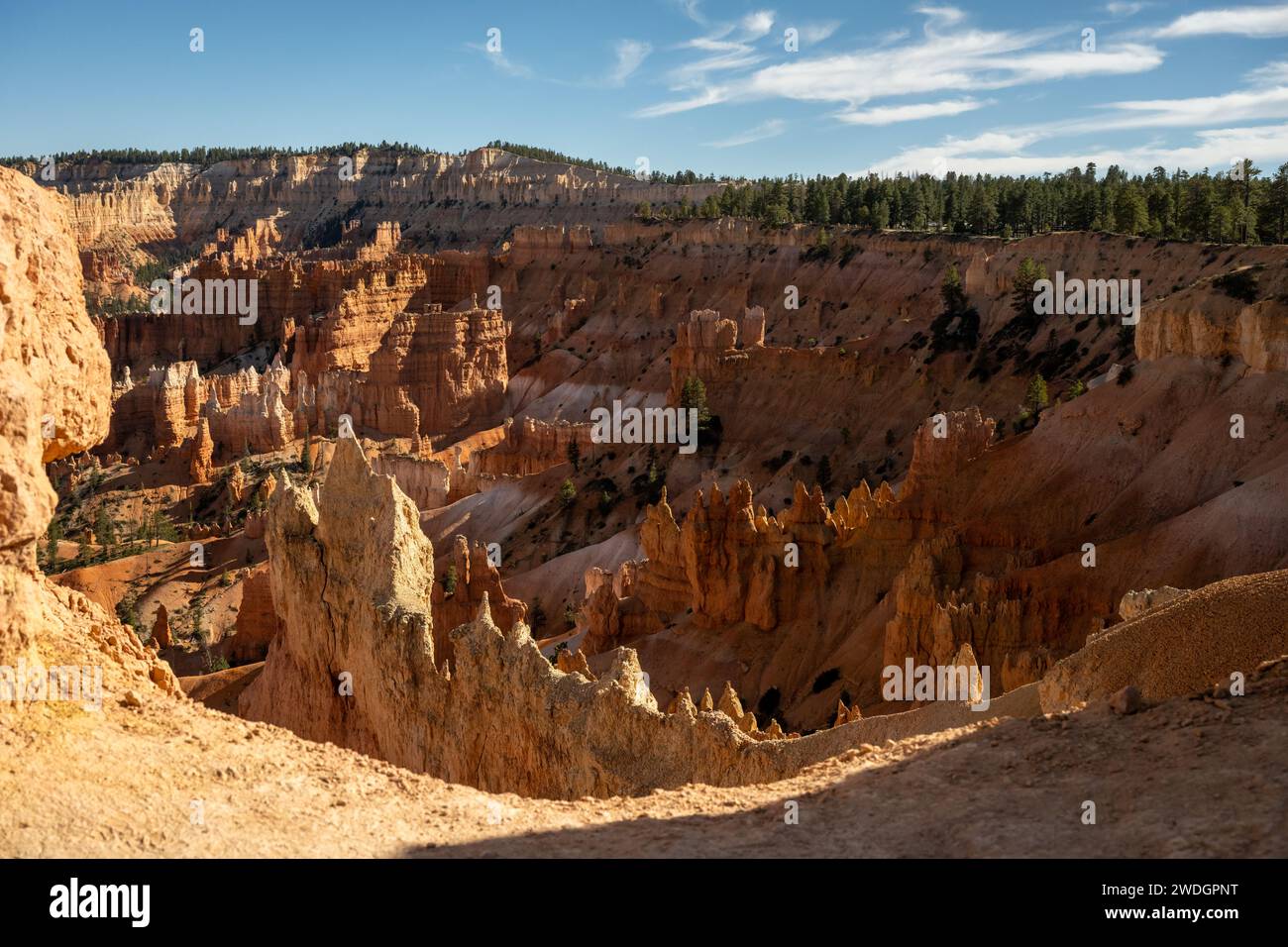 Brazos de Bryce Anfiteatro Zig Zag a través del cañón en verano Foto de stock