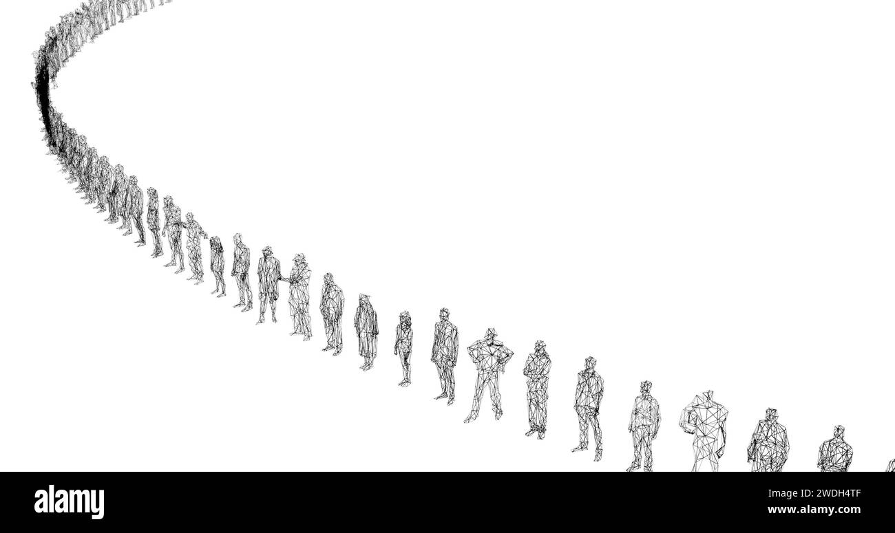 3d render de figuras humanas como multitud para la sociedad o problemas sociales. Foto de stock