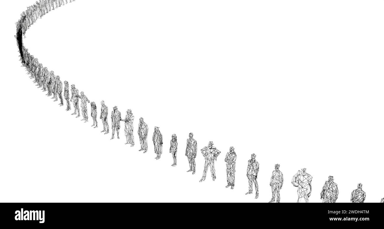 3d render de figuras humanas como multitud para la sociedad o problemas sociales. Foto de stock