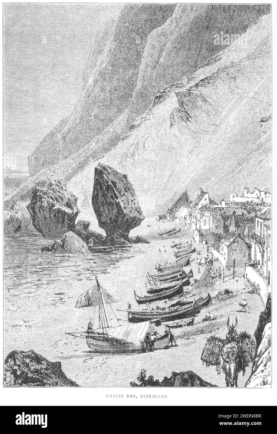 Catlin Bay, Gibraltar, de Heroes of the United Service, publicado en 1904. Foto de stock