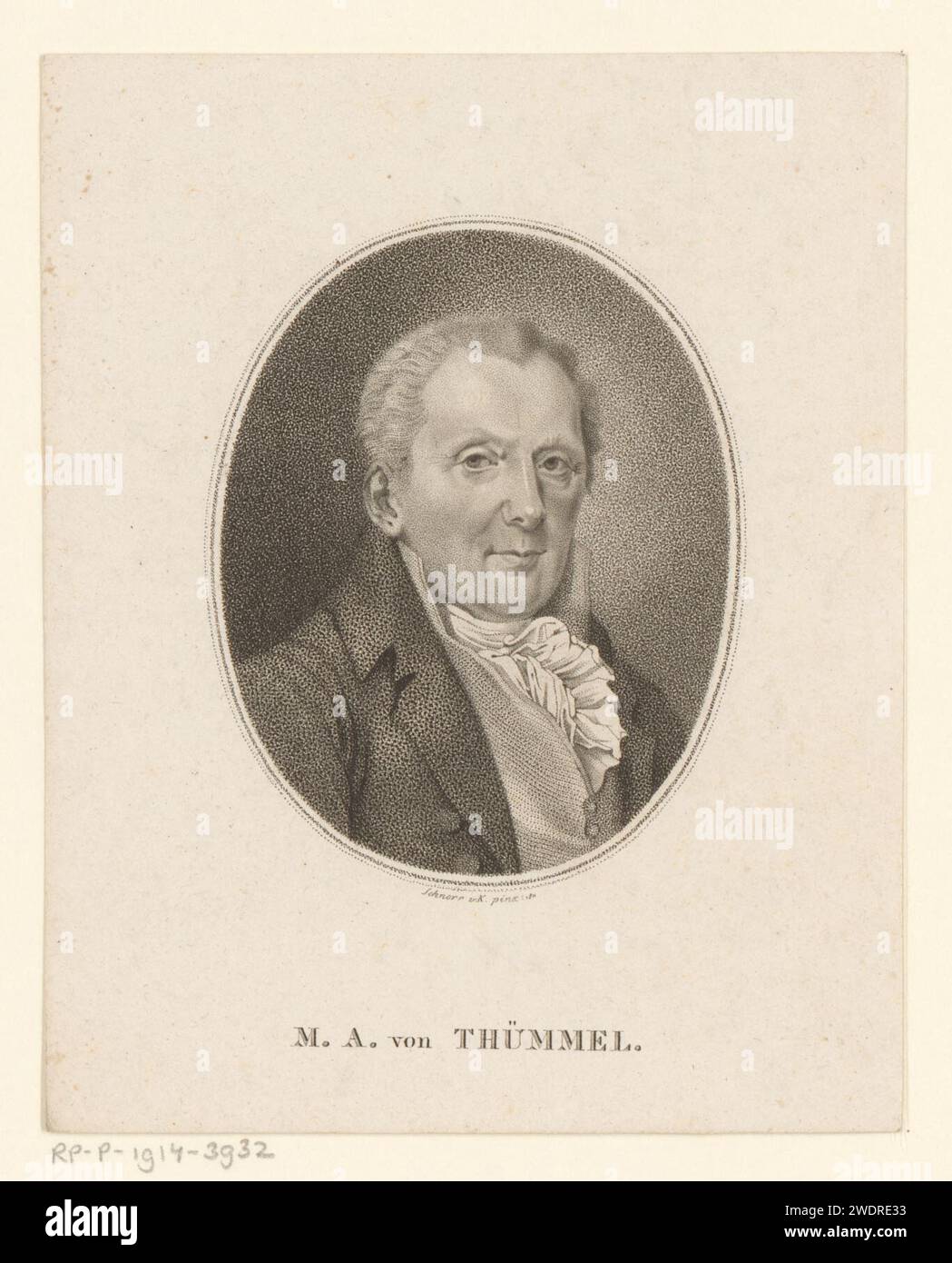 Retrato de Moritz August von Thümmel, Schnorr von Carolsfeld, 1811 personas históricas de papel impreso Foto de stock