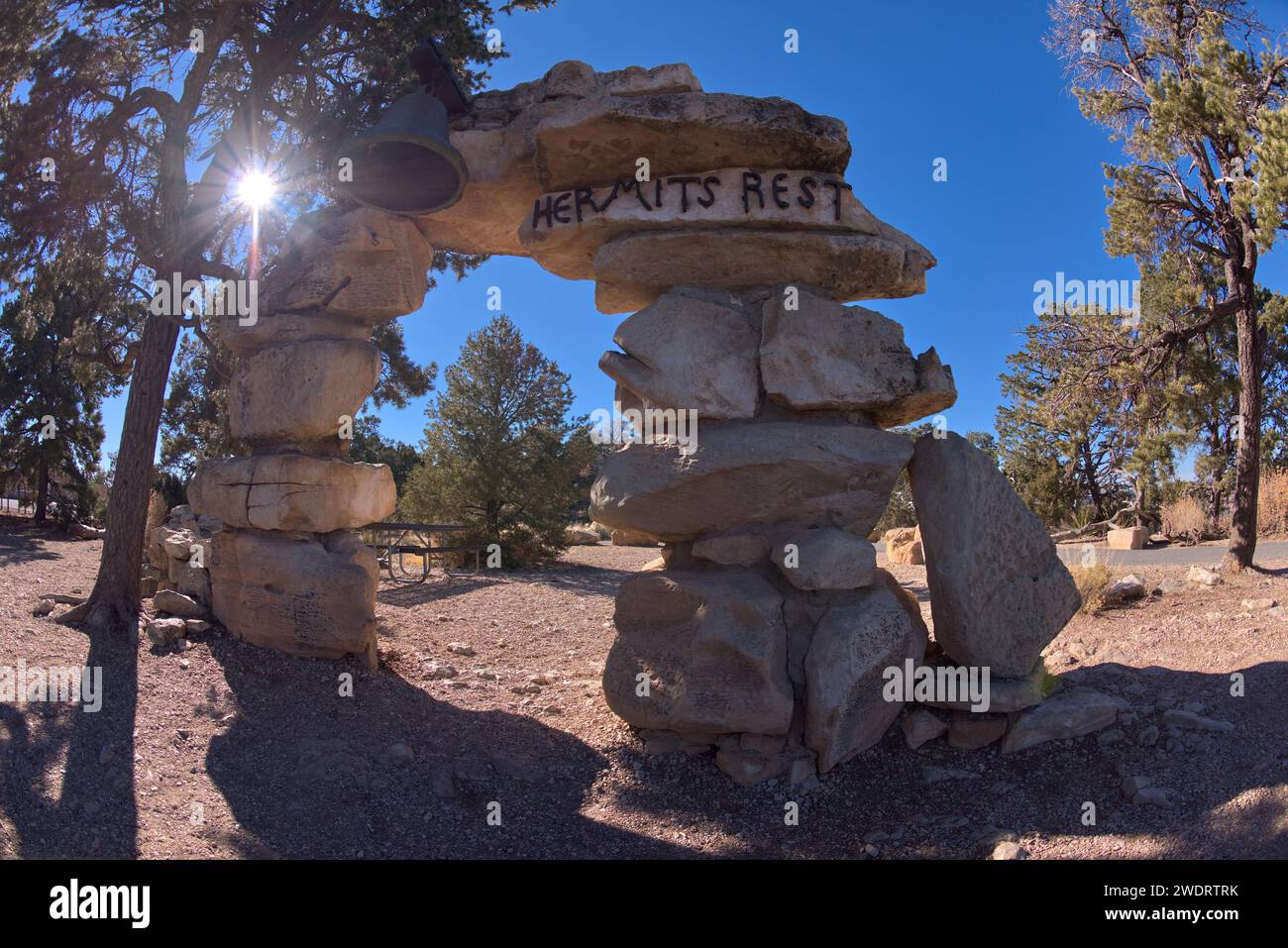 Señal de entrada para Hermits Rest at Grand Canyon Foto de stock