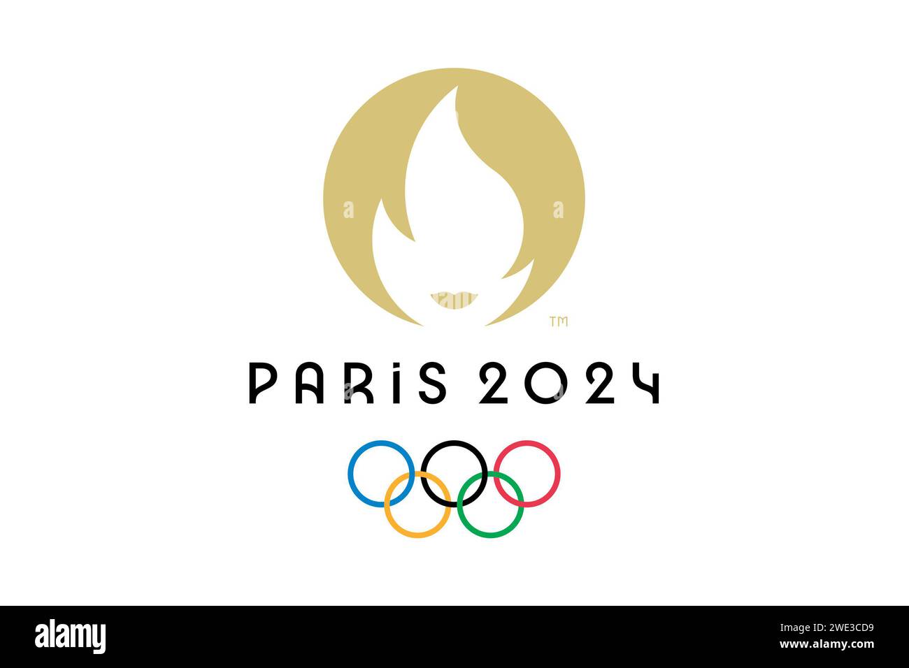 Vista superior de la bandera de los Juegos olímpicos de francia 2024 con textura grunge. no hay poste de bandera. Plano diseño, diseño. Logo oficial de SOG 2024 en París Foto de stock