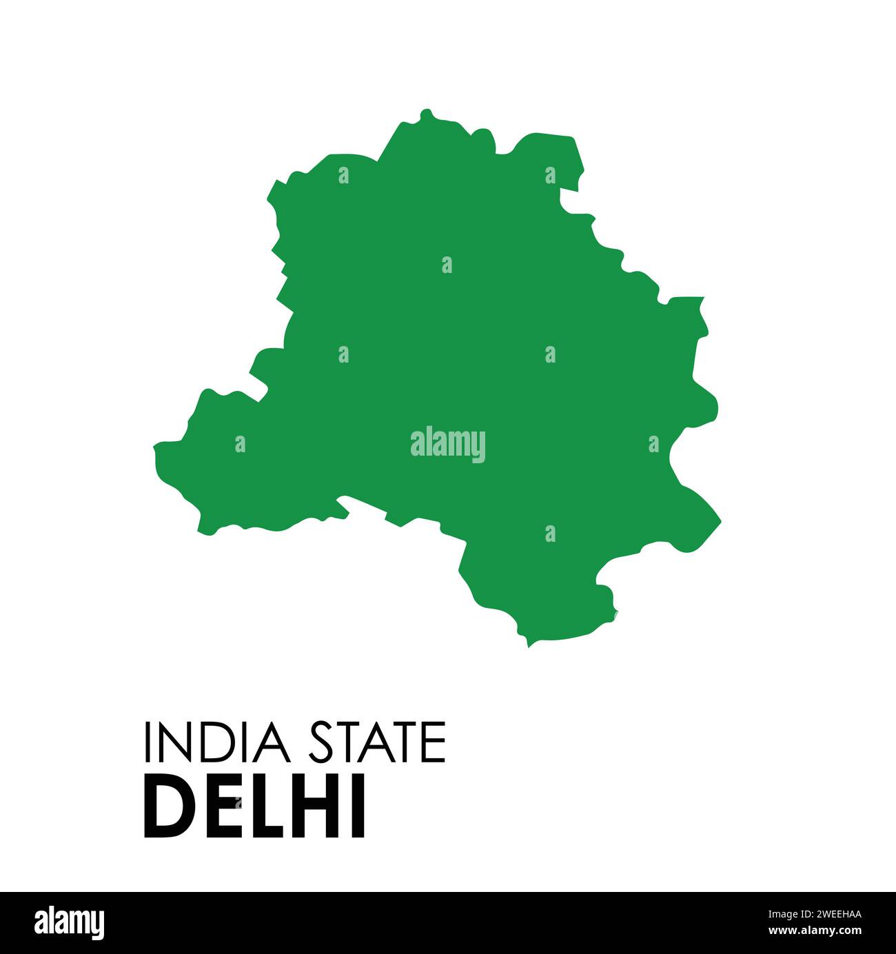 Mapa de Delhi del estado indio. Delhi mapa ilustración vectorial. Mapa vectorial de Delhi sobre fondo blanco. Ilustración del Vector