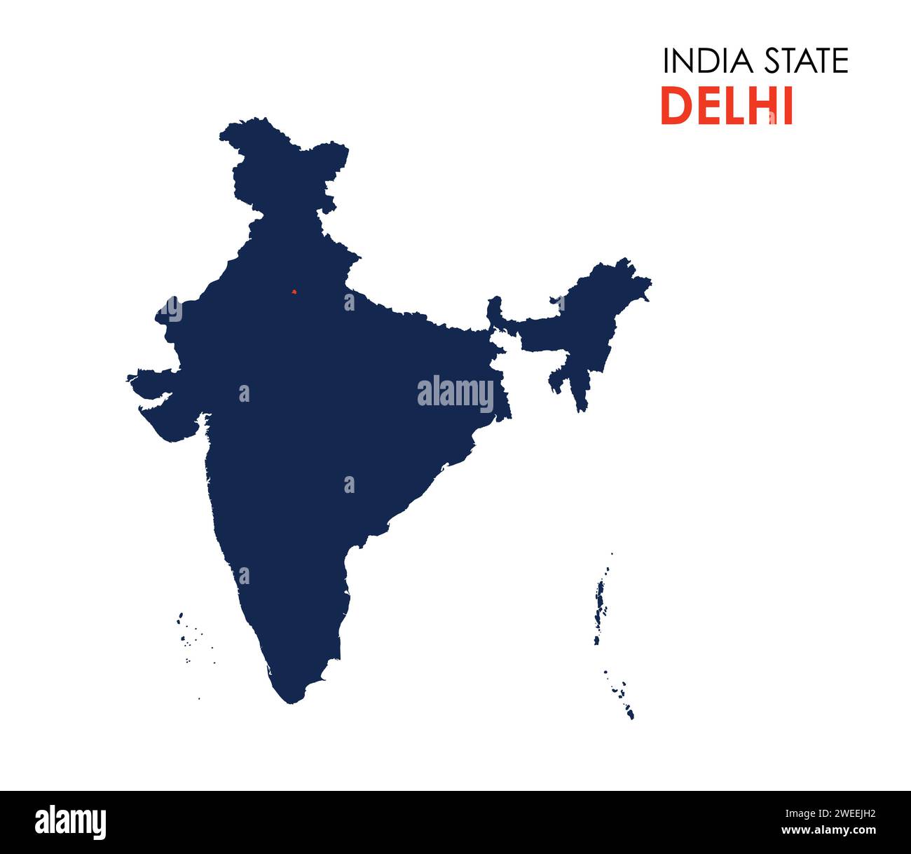 Mapa de Delhi del estado indio. Delhi mapa ilustración vectorial. Mapa vectorial de Delhi sobre fondo blanco. Ilustración del Vector