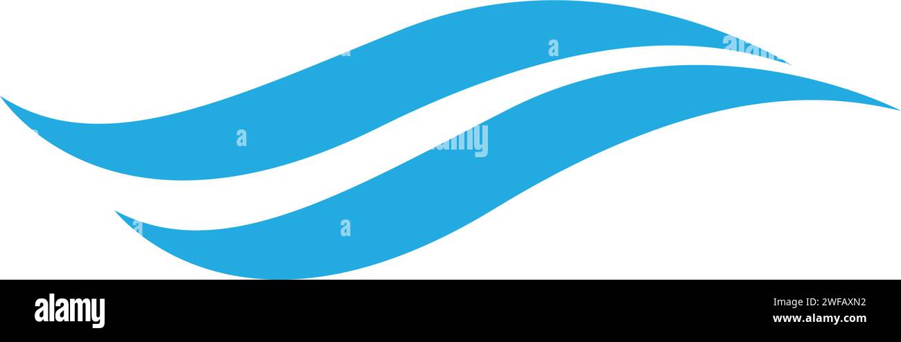 Onda de agua símbolo y logotipo de icono de vector Plantilla Ilustración del Vector