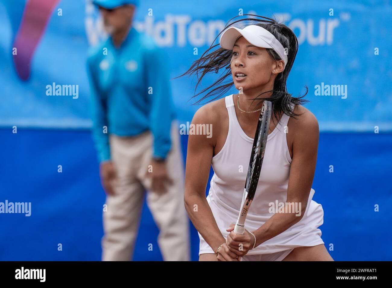 Priscilla Hon de Australia en acción durante la primera ronda del torneo ITF W60 Canberra Claycourt International #1 2023 Foto de stock
