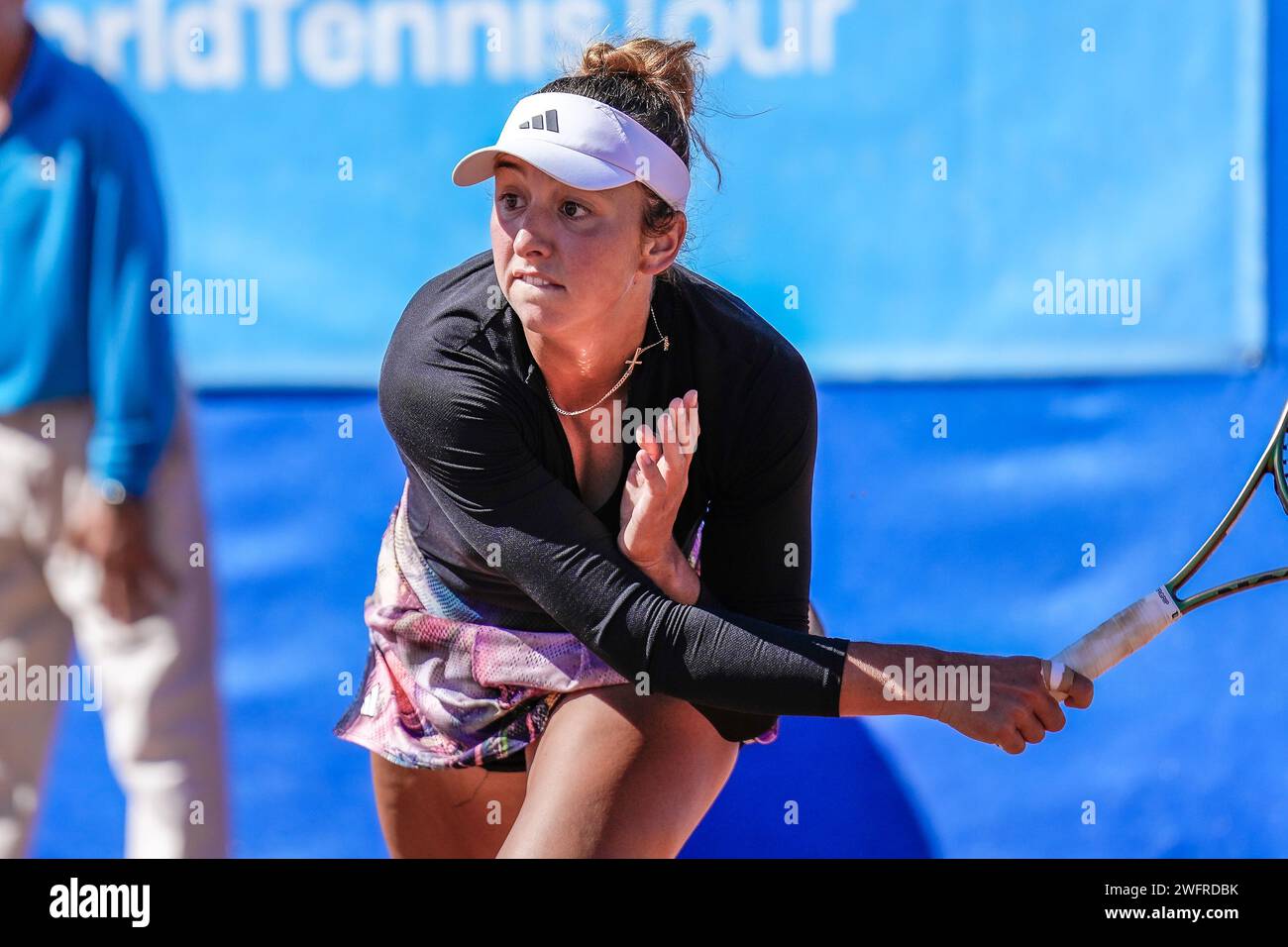 Petra Hule de Australia en acción durante los cuartos de final del torneo #1 ITF W60 Canberra Claycourt International 2023 Foto de stock