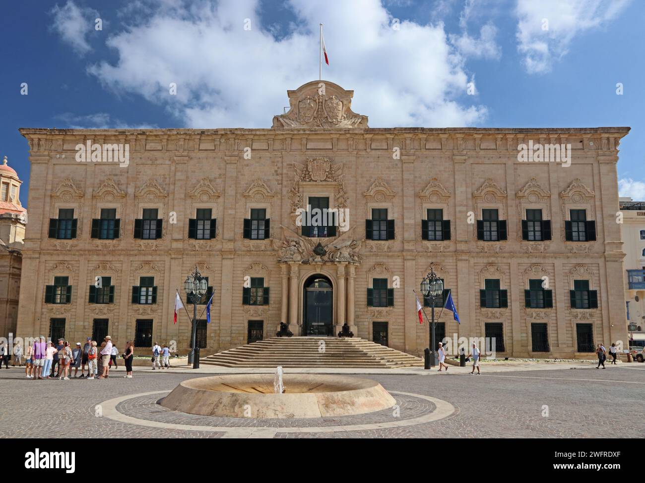 Auberge de Castiile, Residencia oficial del primer ministro maltés, La Valeta Foto de stock