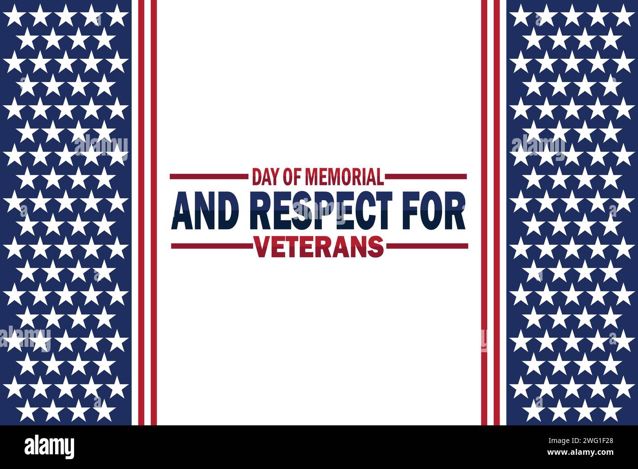 Día de Memorial y Respeto a los Veteranos Ilustración vectorial. Conveniente para la tarjeta de felicitación, cartel y banner. Ilustración del Vector