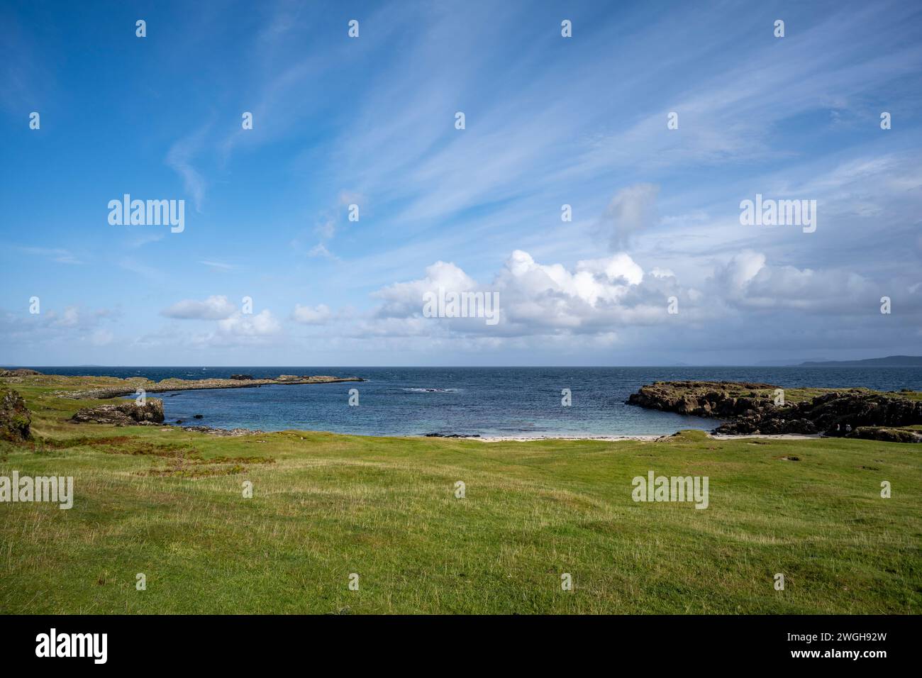 Port na Ba en la isla de Mull. Foto de stock