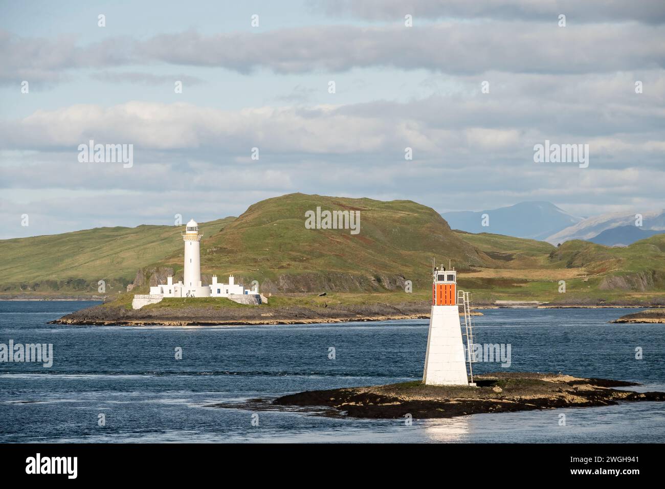 Faro de Lismore cerca de Oban, Escocia. Foto de stock