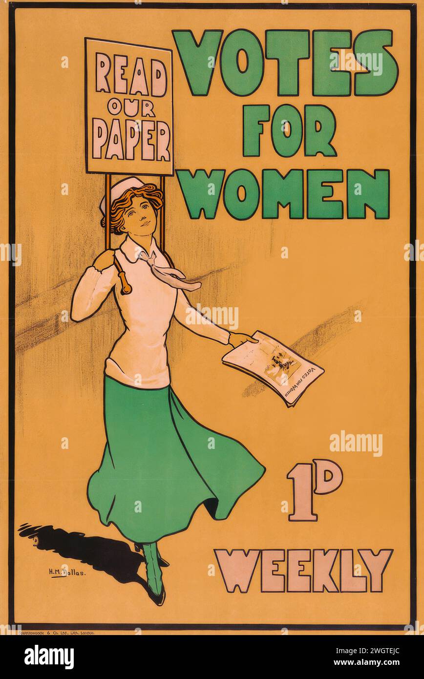 Póster Votos para Mujeres 1d Semanal. Alrededor de 1903 a 1926 Foto de stock