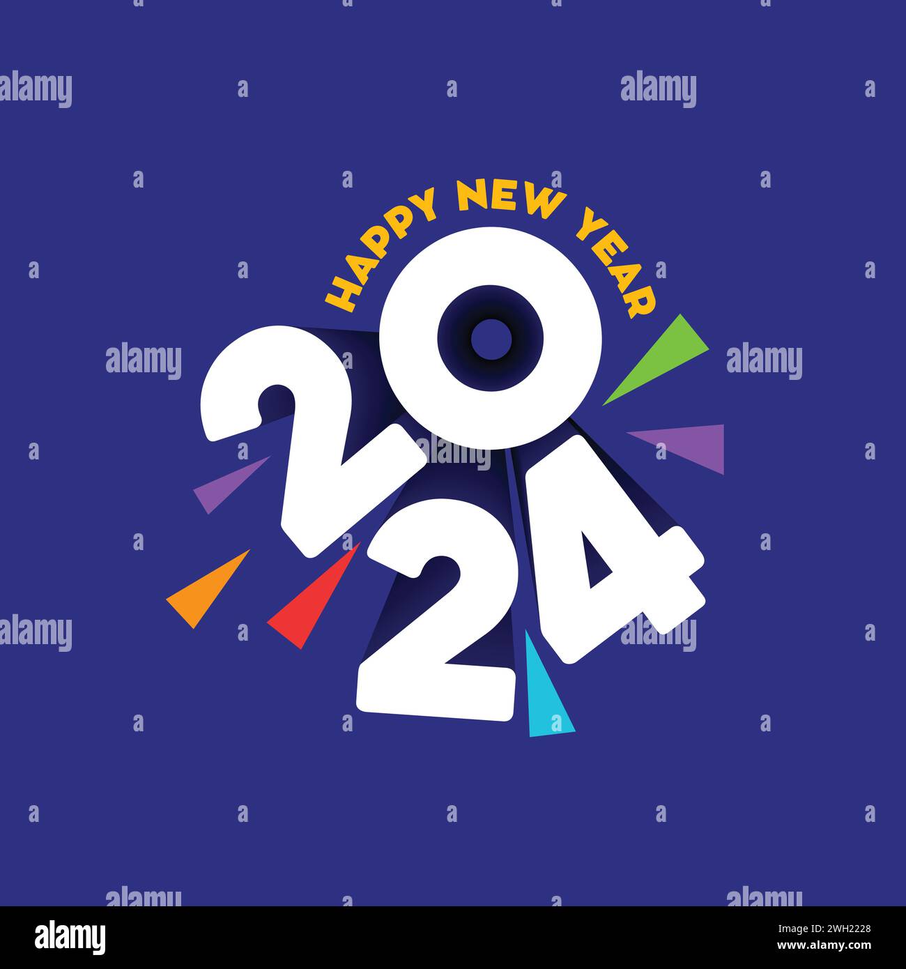 Feliz año nuevo 2025 vector tipografía ilustración. Año nuevo logo