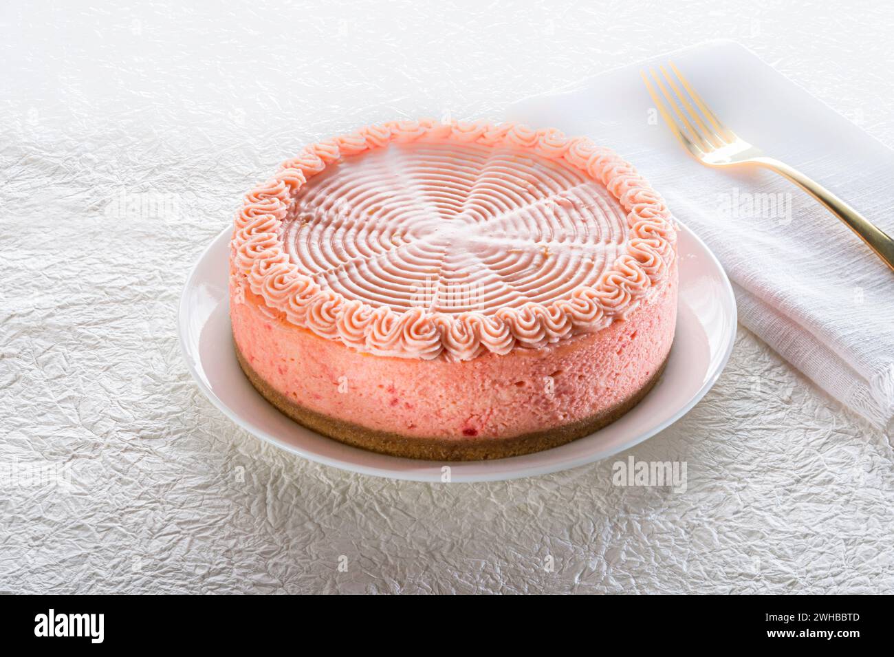 Tarta de queso con sabor a fresa Foto de stock