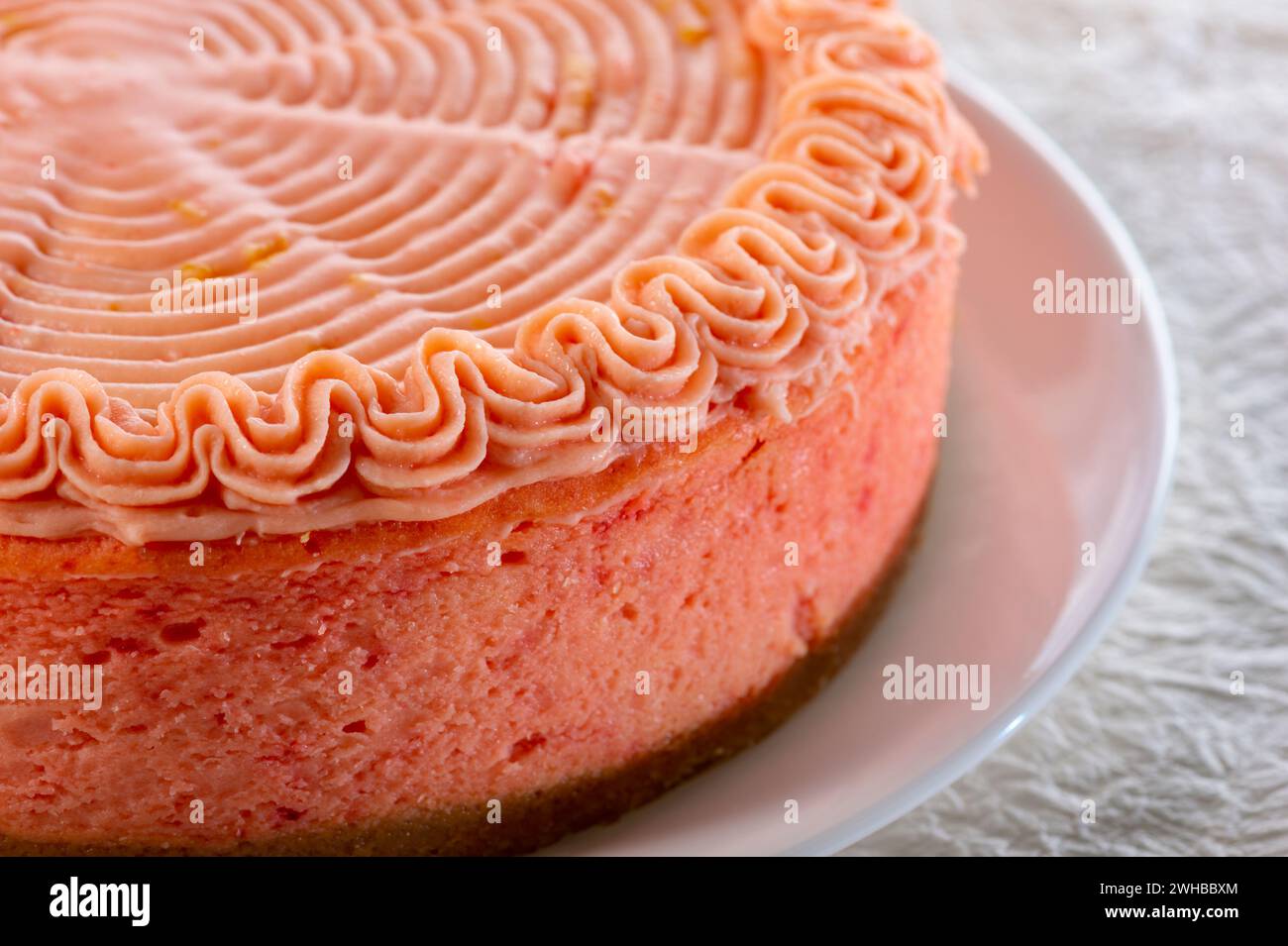 Tarta de queso con sabor a fresa Foto de stock