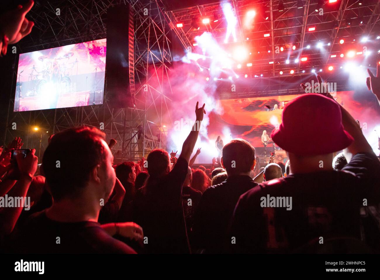 Multitud en el concierto - festival de música de verano Foto de stock