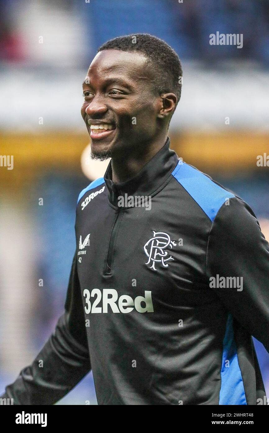 MOHAMED DIOMANDE, jugador de fútbol profesional, actualmente jugando para Rangers FC, Glasgow, Scotland, UK. Imagen tomada durante el entrenamiento Foto de stock