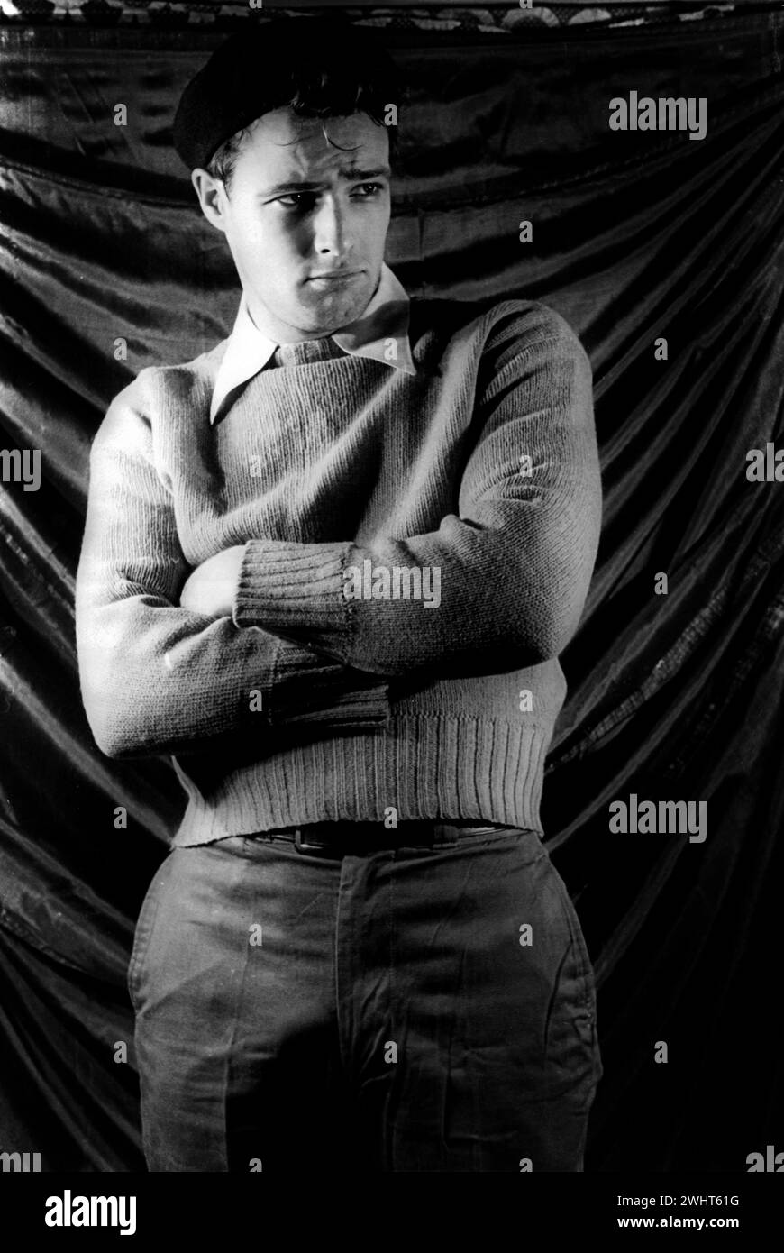 Fotografía de retrato de Carl Van Vechten de Marlon Brando durante la producción de Broadway de Un tranvía llamado Desire (27 de diciembre de 1948) Foto de stock