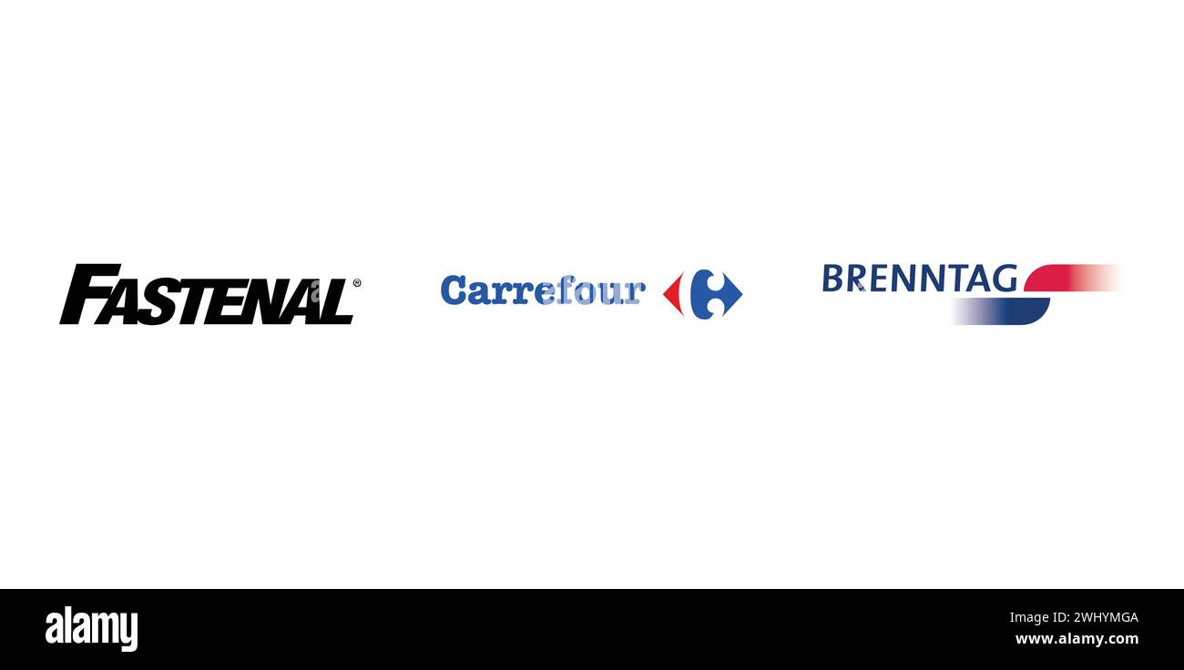 Carrefour, Brenntag, Fastenal. Icono de marca editorial vectorial. Ilustración del Vector