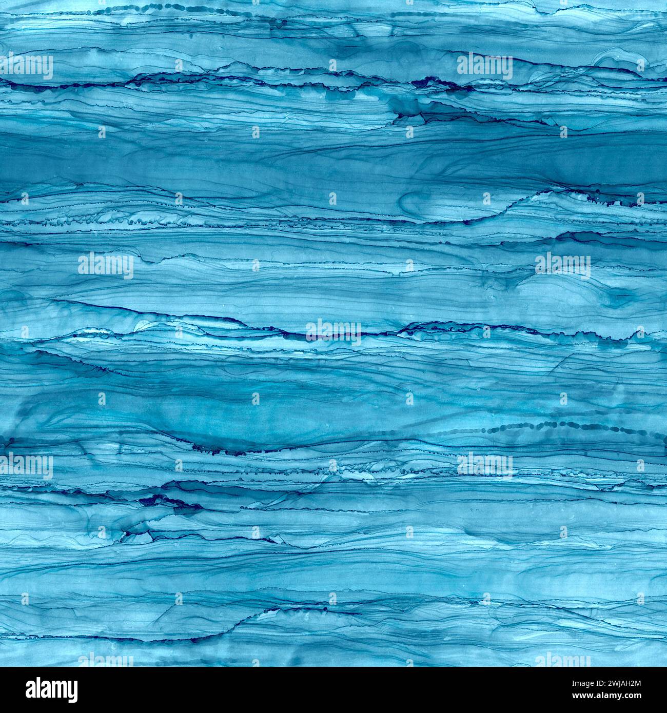 Tinta de alcohol abstracta líquido de lujo a rayas de fondo contemporáneo. Dibujado a mano azul marino teal rayas fluidas, salpicaduras elementos patrón sin fisuras. Imprimir Foto de stock