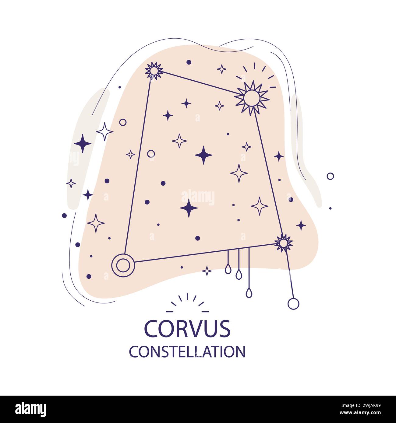 Estrella constelación Corvus ilustración vectorial Ilustración del Vector