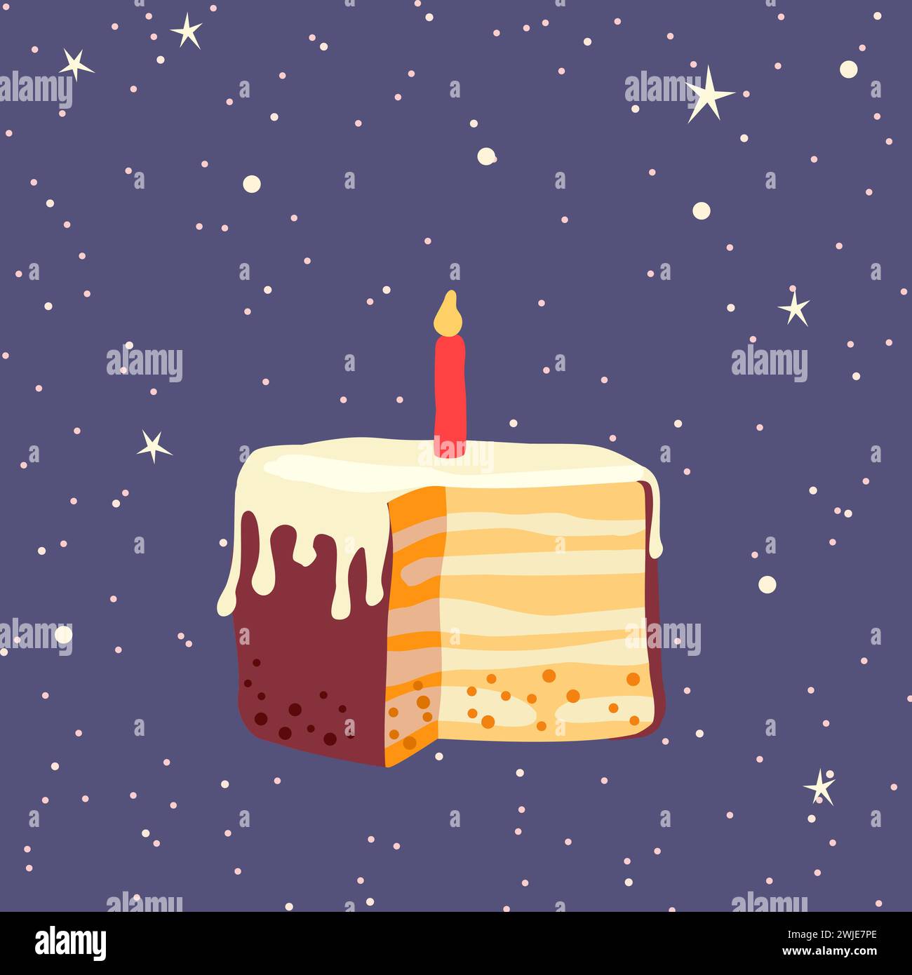 Vela número uno. Fiesta de cumpleaños 1 años en pastel, imagen vectorial de  dibujos animados aislados sobre fondo blanco Imagen Vector de stock - Alamy