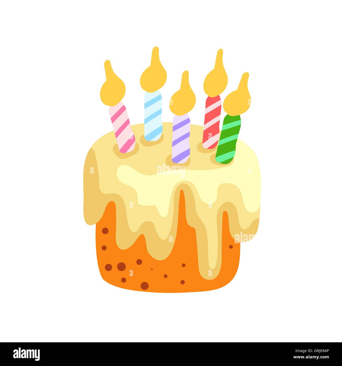 Número 30 Del Feliz Cumpleaños, Tarjeta De Felicitación Por Treinta Años En  El Estilo De La Diversión Del Arte Con La Torta Y Velas. Ilustraciones svg,  vectoriales, clip art vectorizado libre de