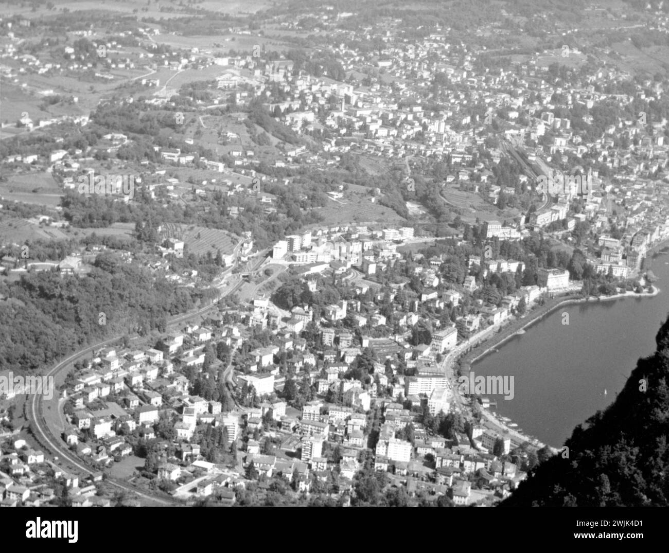 Lago Lugano, Italia - 1954 Foto de stock