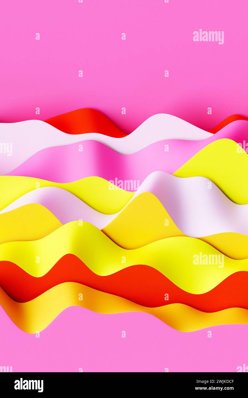 ilustración 3d de un fondo degradado abstracto colorido con líneas. Imprimir de las olas. Textura gráfica moderna. Patrón geométrico. Foto de stock