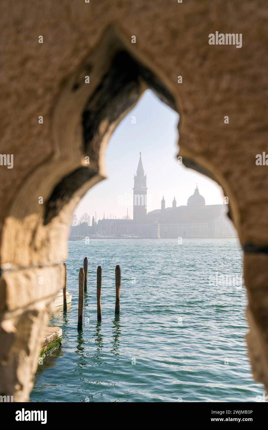 Iglesia de San Giorgio Maggiore, Venecia, Véneto, Italia Foto de stock