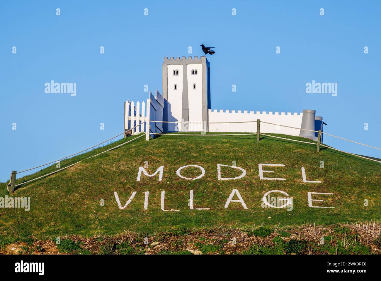 El Model Village, una atracción popular en Southsea, Portsmouth, Hampshire, un complejo de vacaciones en el Solent, costa sur de Inglaterra Foto de stock