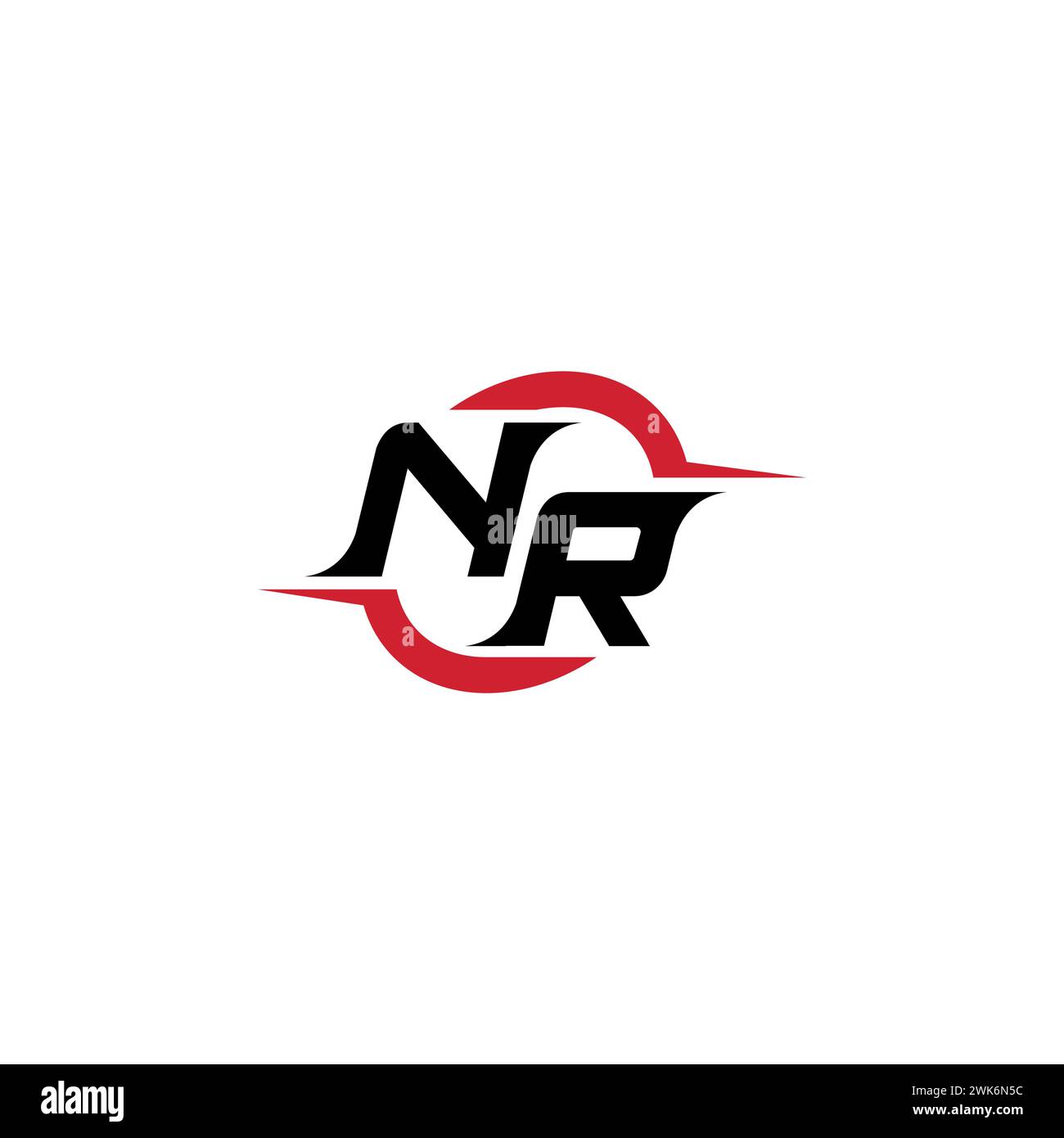 NR logotipo inicial concepto fresco y elegante para esport o logotipo de juego como su inspiración Ilustración del Vector