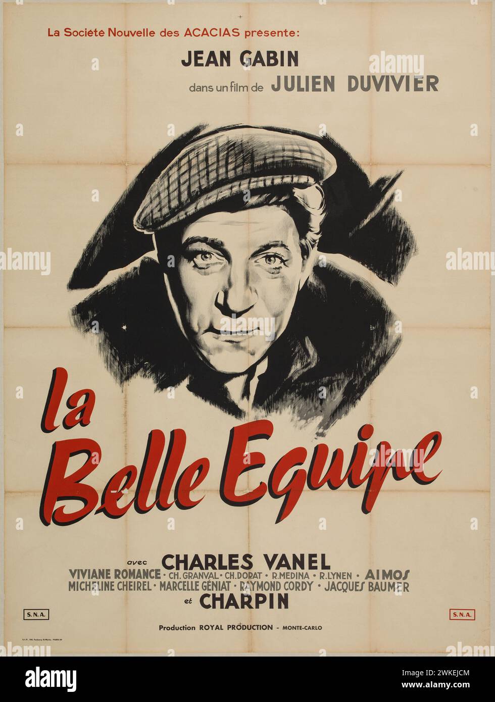 Cartel de la película 'Ellos eran cinco (La belle équipe)' de Julien Duvivier. Museo: COLECCIÓN PRIVADA. Autor: ANONYMOUS. Foto de stock