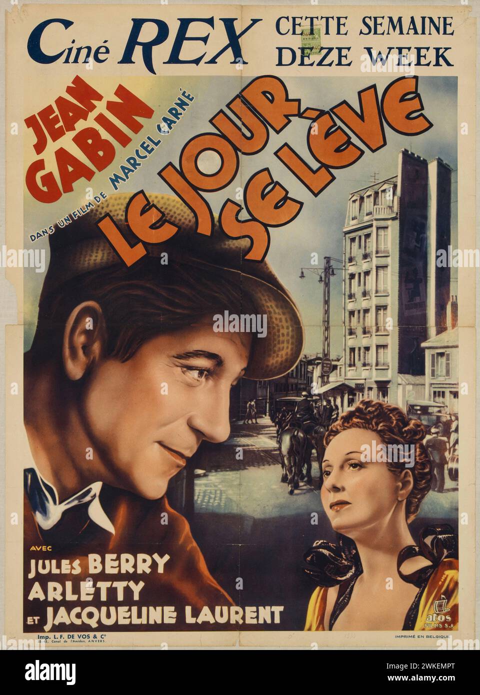 Póster de la película 'Daybreak (Le jour se lève)' por Marcel Carné. Museo: COLECCIÓN PRIVADA. Autor: ANONYMOUS. Foto de stock