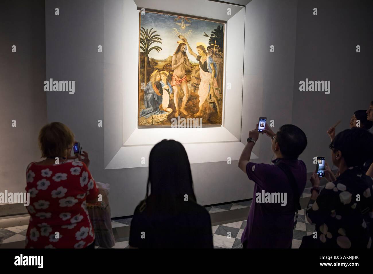 'El Bautismo de Cristo' de Leonardo da Vinci y Andre del Verrocchio. El