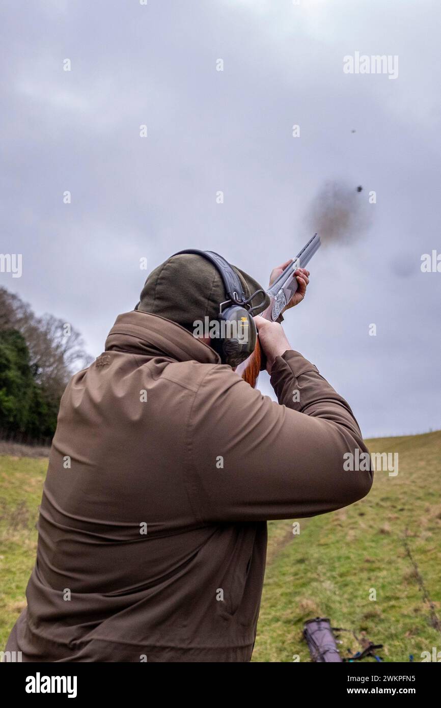 Tiro de escopeta, deportes de campo Reino Unido. Foto de stock