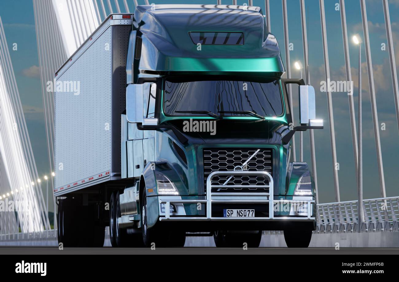 VOLVO VNL Long Haul Trucks-Sleeper Semi Trucks Foto de stock