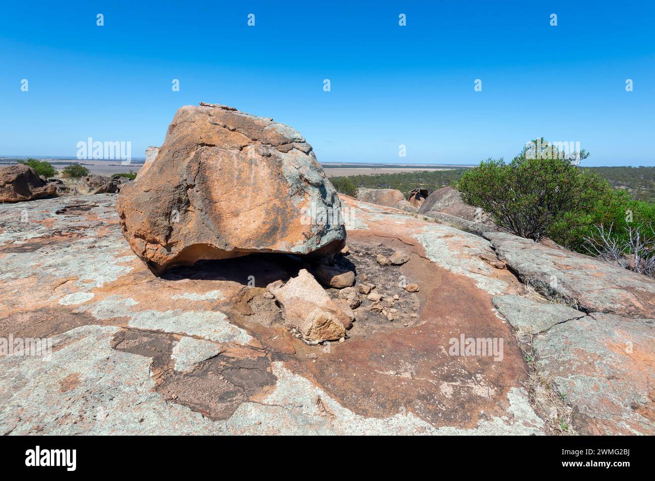 Increíbles formaciones rocosas en Tcharkuldu Rock, Minnipa, Península de Eyre, Australia del Sur, SA, Australia Foto de stock