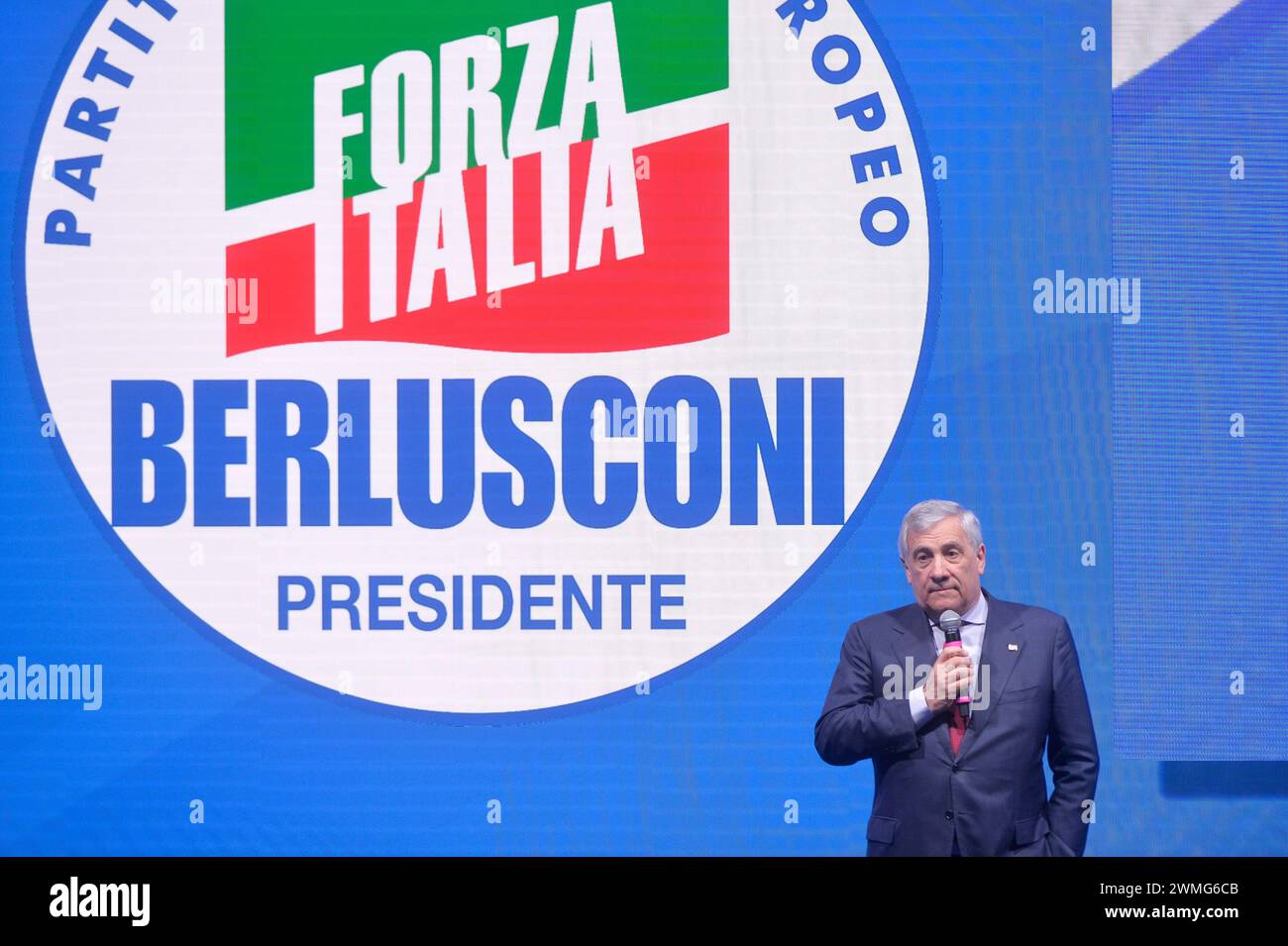 Italia, Roma, 24 de febrero de 2024 : Congreso Nacional de Forza Italia, en la foto Antonio Tajani elegido nuevo secretario Foto © Stefano Carofei/Sintes Foto de stock