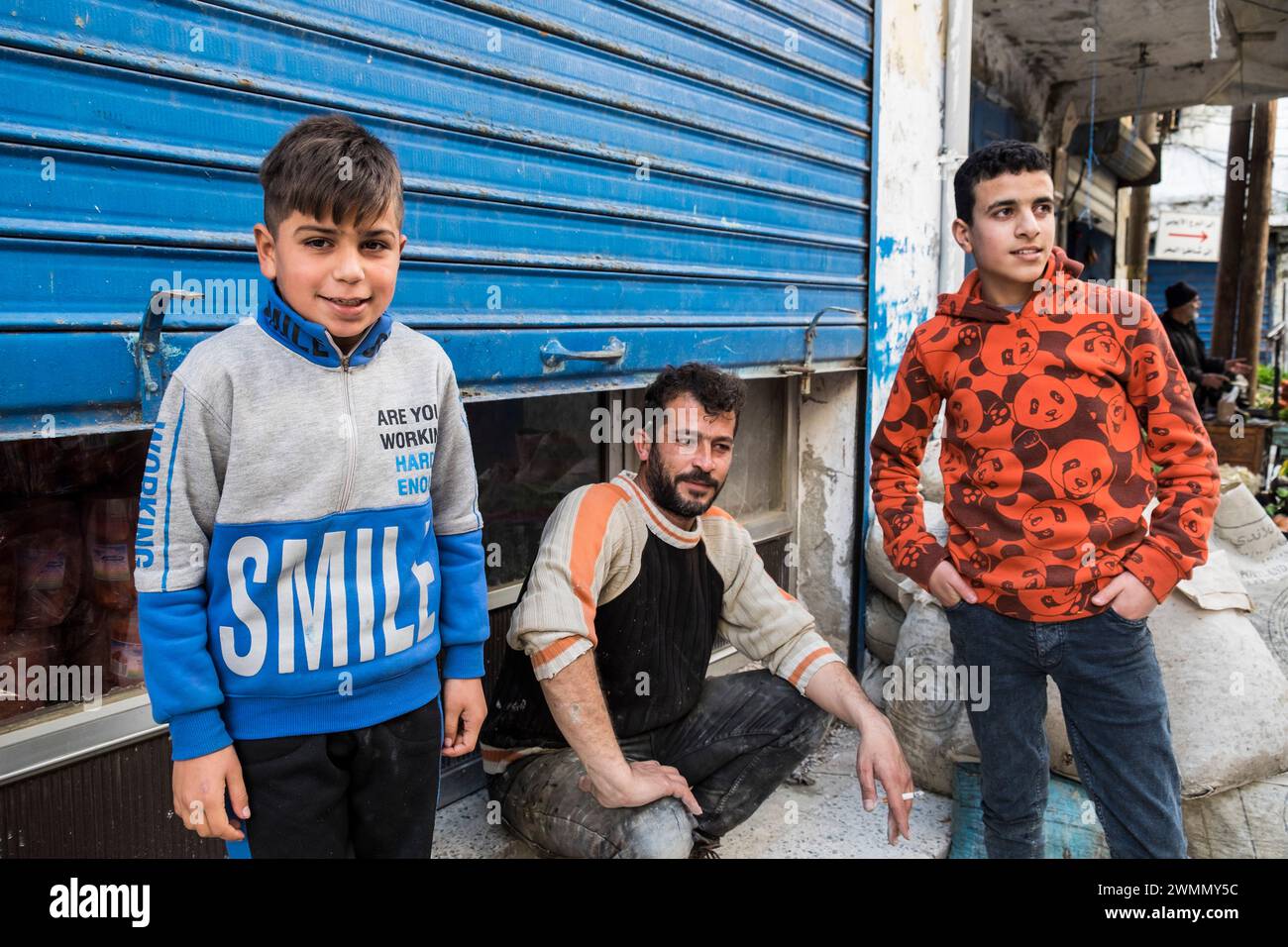 Siria, la isla de Arwad, la vida cotidiana Foto de stock