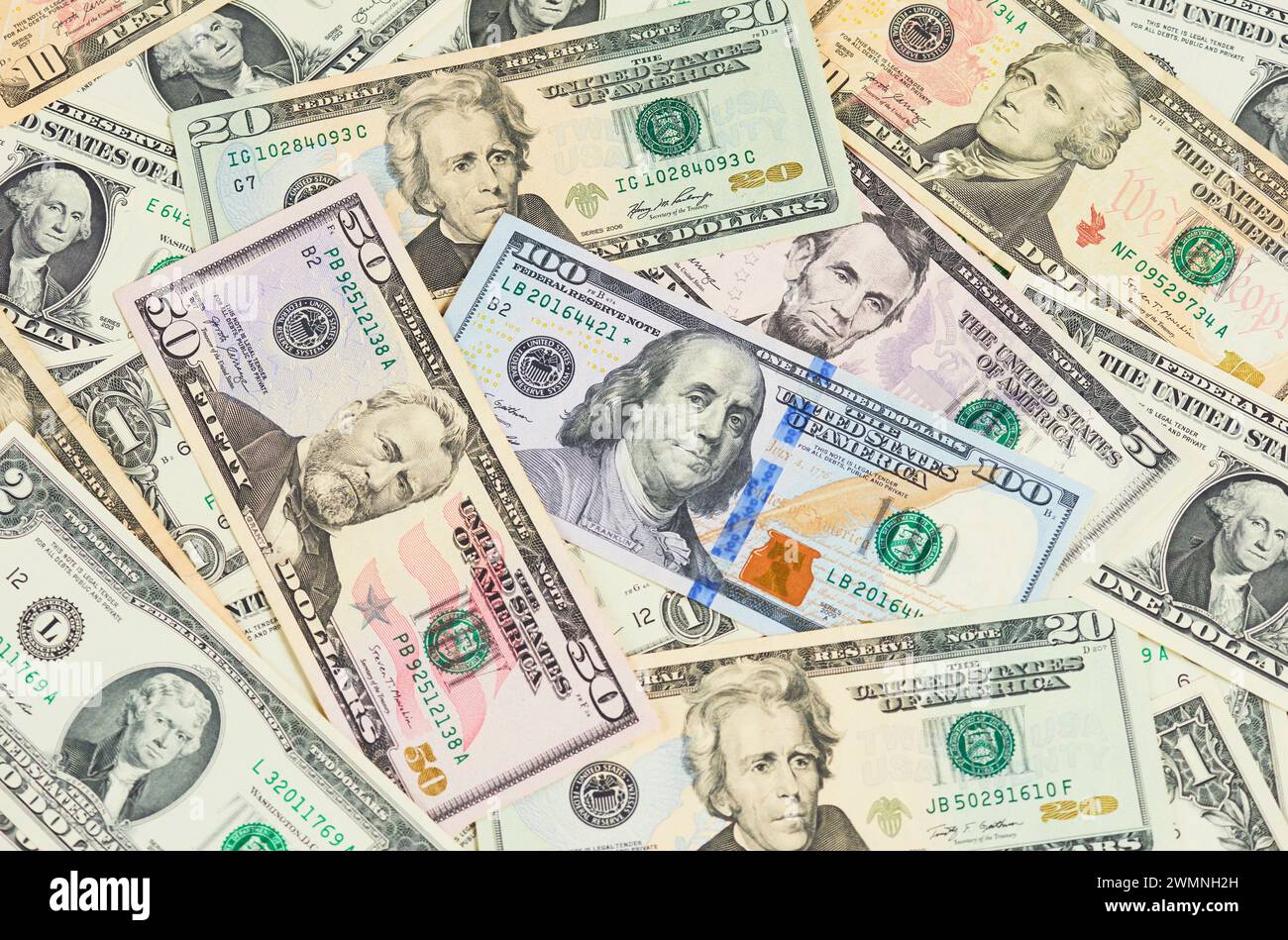 Billetes de dólar de LOS EE.UU. Marco completo Foto de stock
