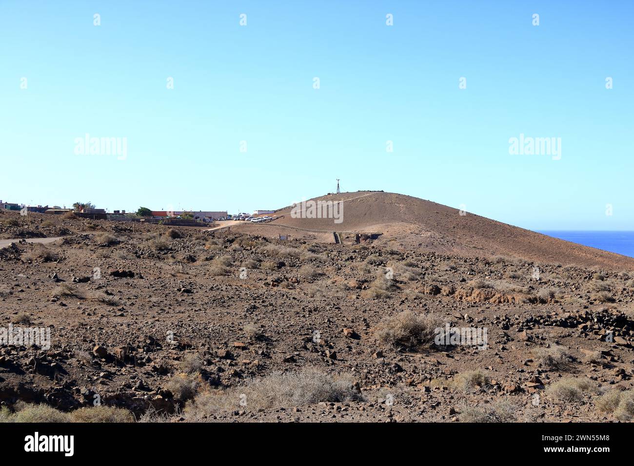 Cofete, Jandia, Fuerteventura, Islas Canarias en España: El pueblo remoto en las montañas Foto de stock