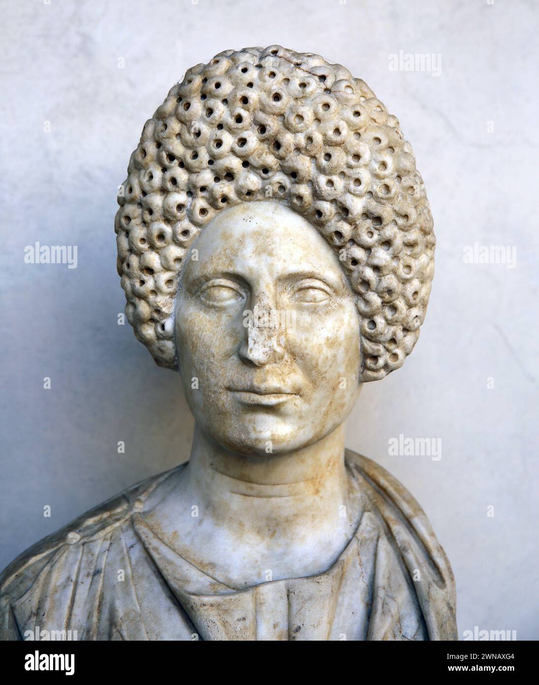 Retrato de la mujer vieja. Período romano. Viterbo. c. 110 AD. Italia. Museo Nacional Romano (Baños de Diocleciano). Roma. Italia. Foto de stock