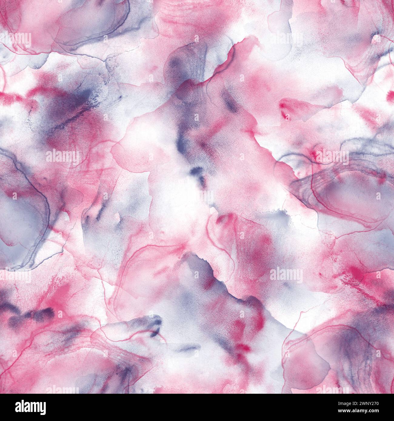 Acuarela abstracta mancha de fondo de lujo. Dibujado a mano rosa, manchas fluidas azules, salpicaduras patrón sin fisuras. Textura de acuarela. Imprimir para texto Foto de stock