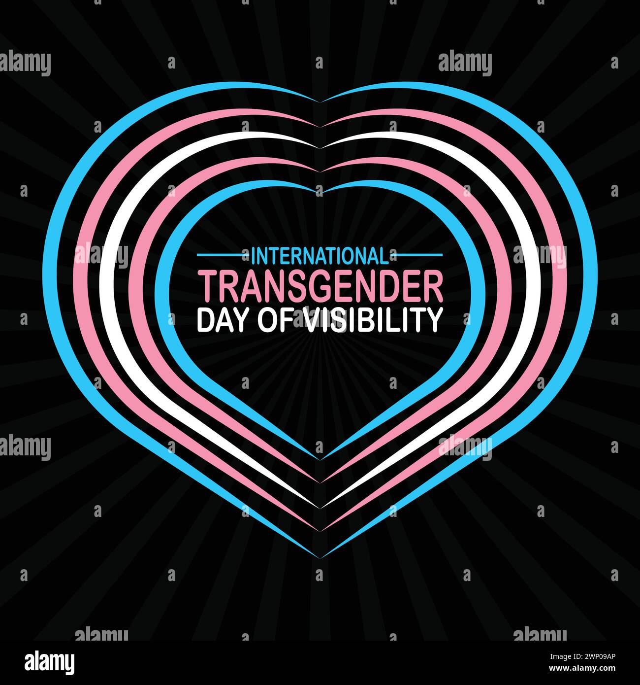 Fondo de pantalla del Día Internacional de la Visibilidad Transgénero con formas y tipografía. Día Internacional de la Visibilidad Transgénero, antecedentes Ilustración del Vector